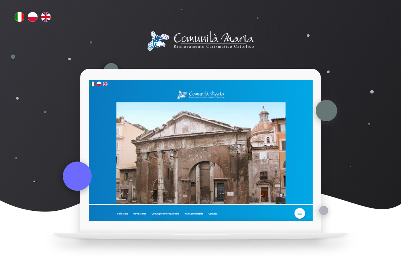 COMUNITà MARIA Web Design  web development  Rinnovamento Carismatico Cattolico UIX wordpress Woocommerce payments booking online https