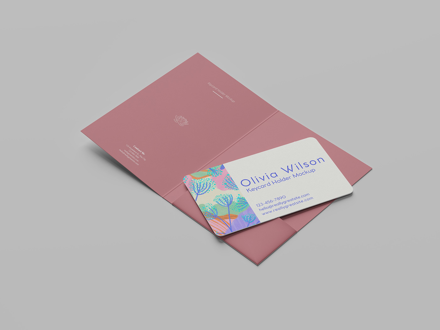 Mockup brand identity Keycard holder product design Graphic Designer visual identity print business card