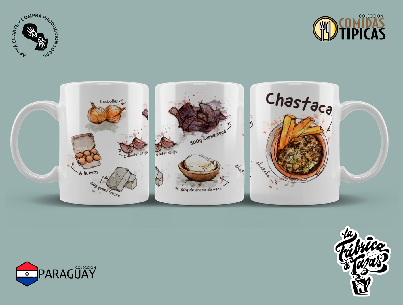 chipa comida comidastípicas Food  ilustracion Mug  MugDesign paraguay tazas