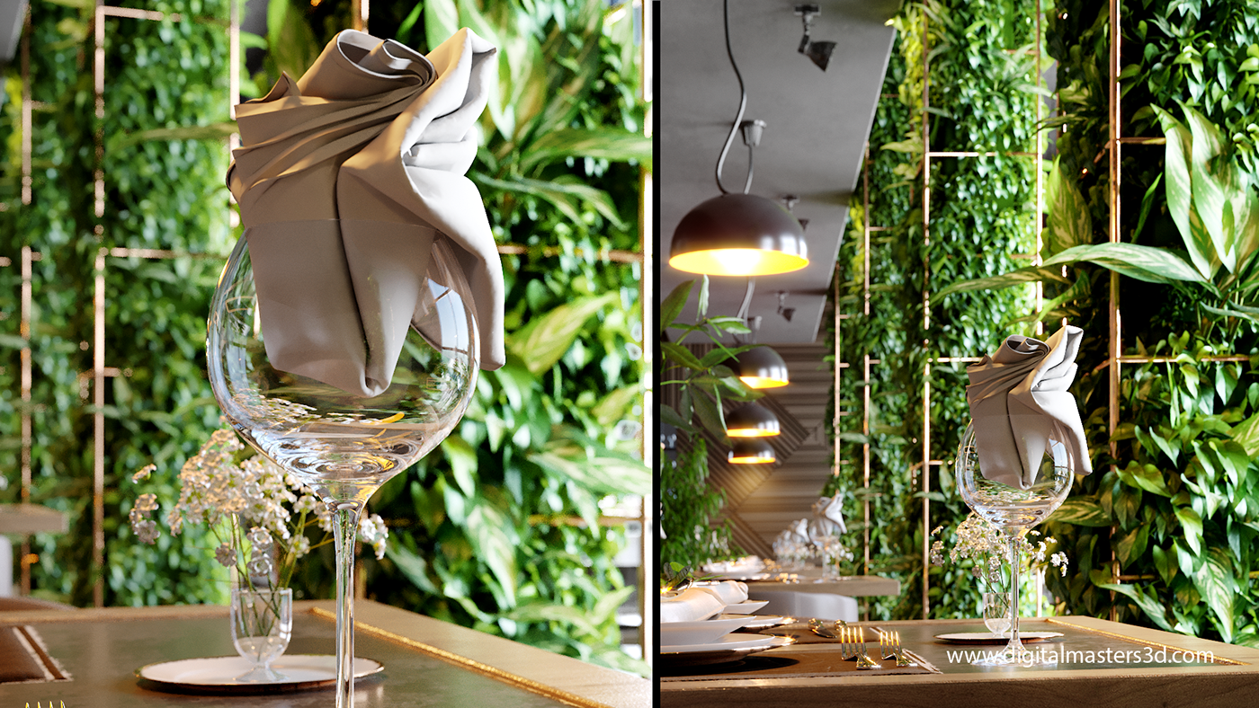 3d interior rendering restaurant 3D MAX RENDERING corona rendering vray rendering