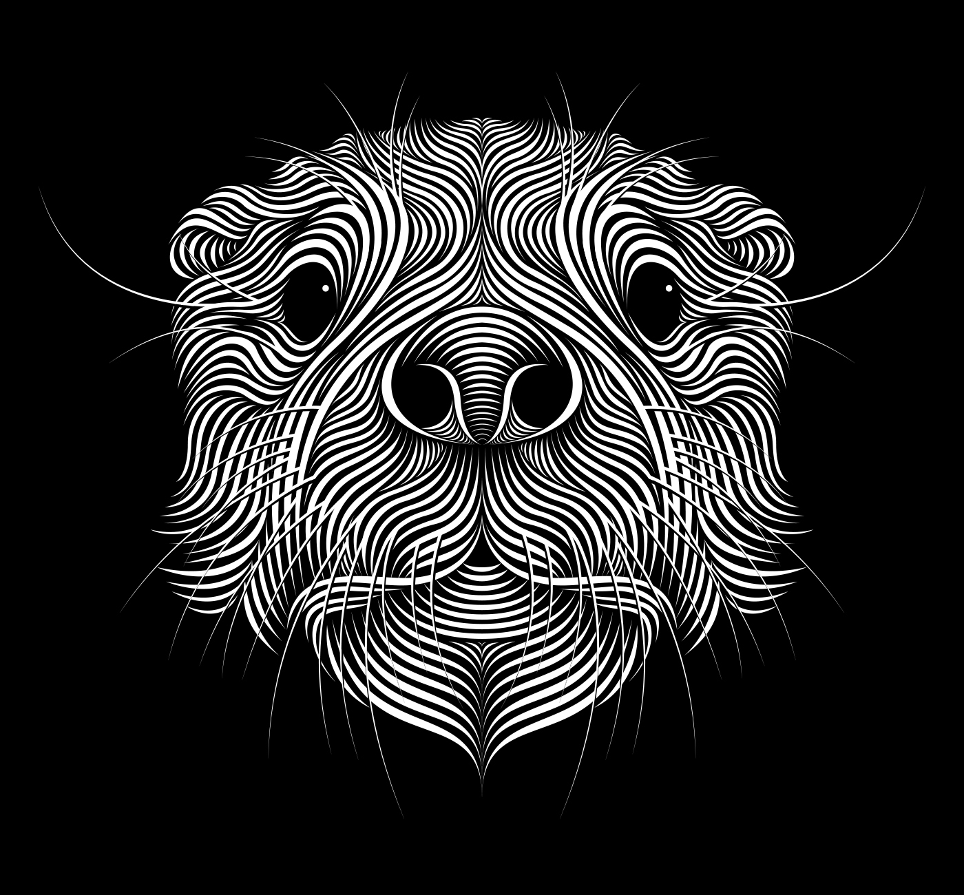 otter animal lines stripes effect 3D cute