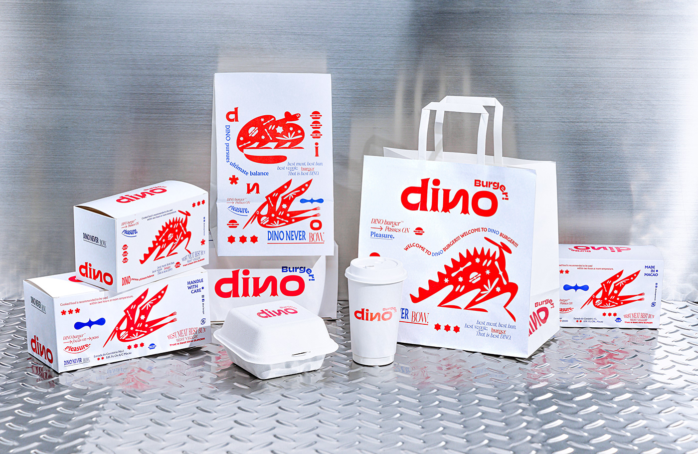 AU CHON HIN brand identity branding  Dino burger graphic design  Macao Macao brand macau untitled macao