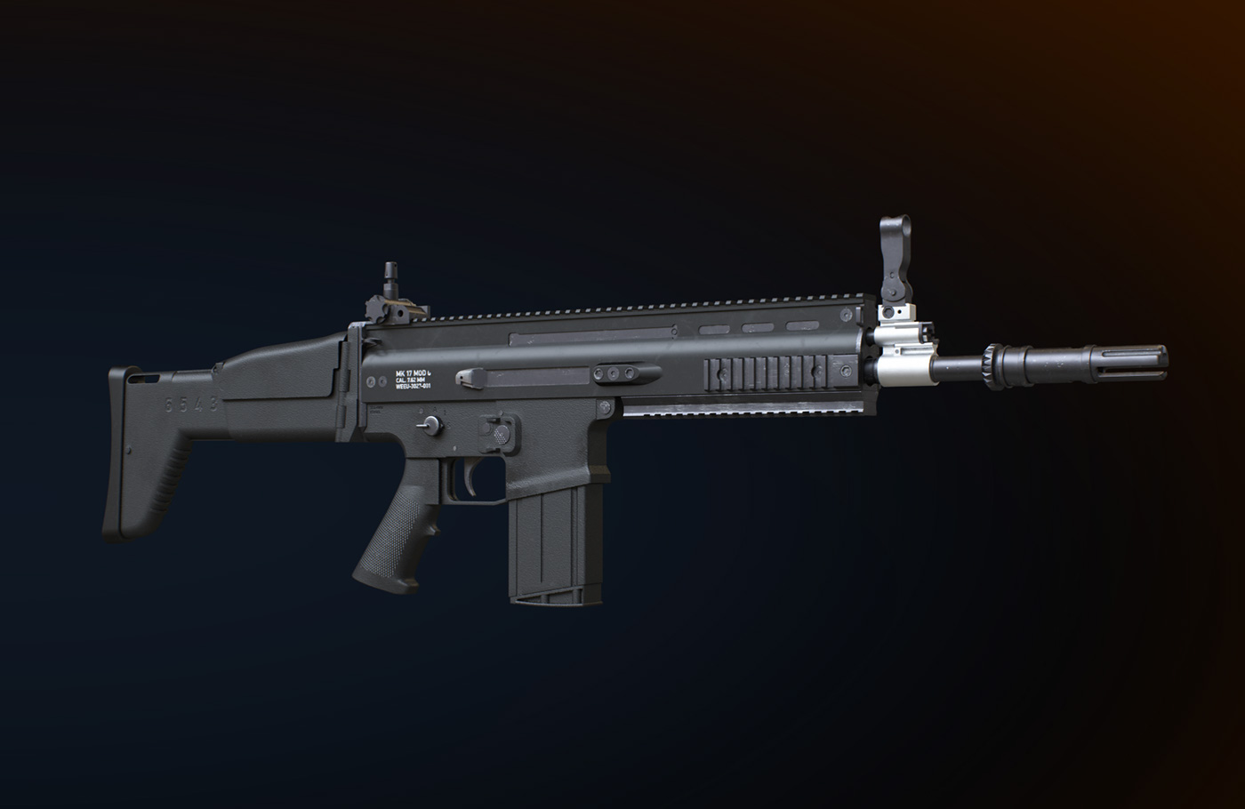 fusion 360 octane cinema 4d Substance Painter modeling texturing rifle Gun SCARE-H