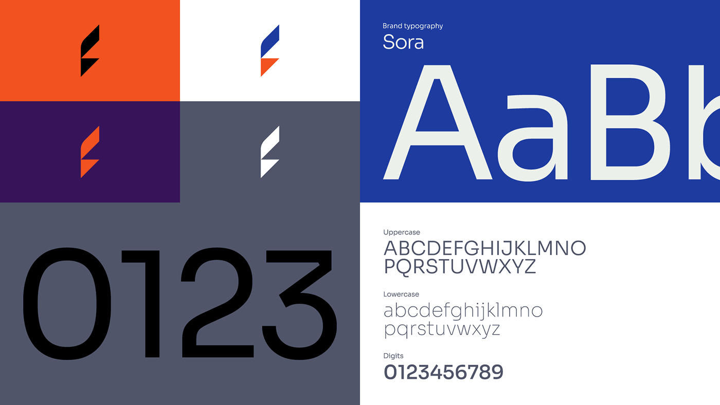 Application of the Results icon on colors and typography to support the visual identity