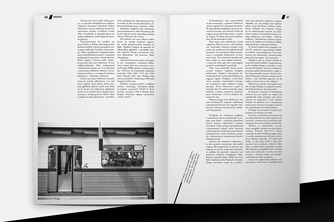 magazine editorial Photography  underground subway construction grid design typo Layout