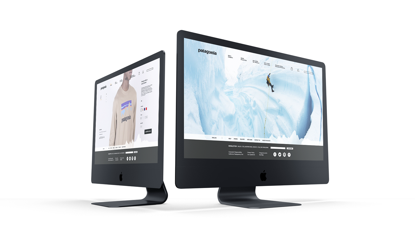 Website patagonia brand Fashion  iphone apple Webdesign UI/UX digital