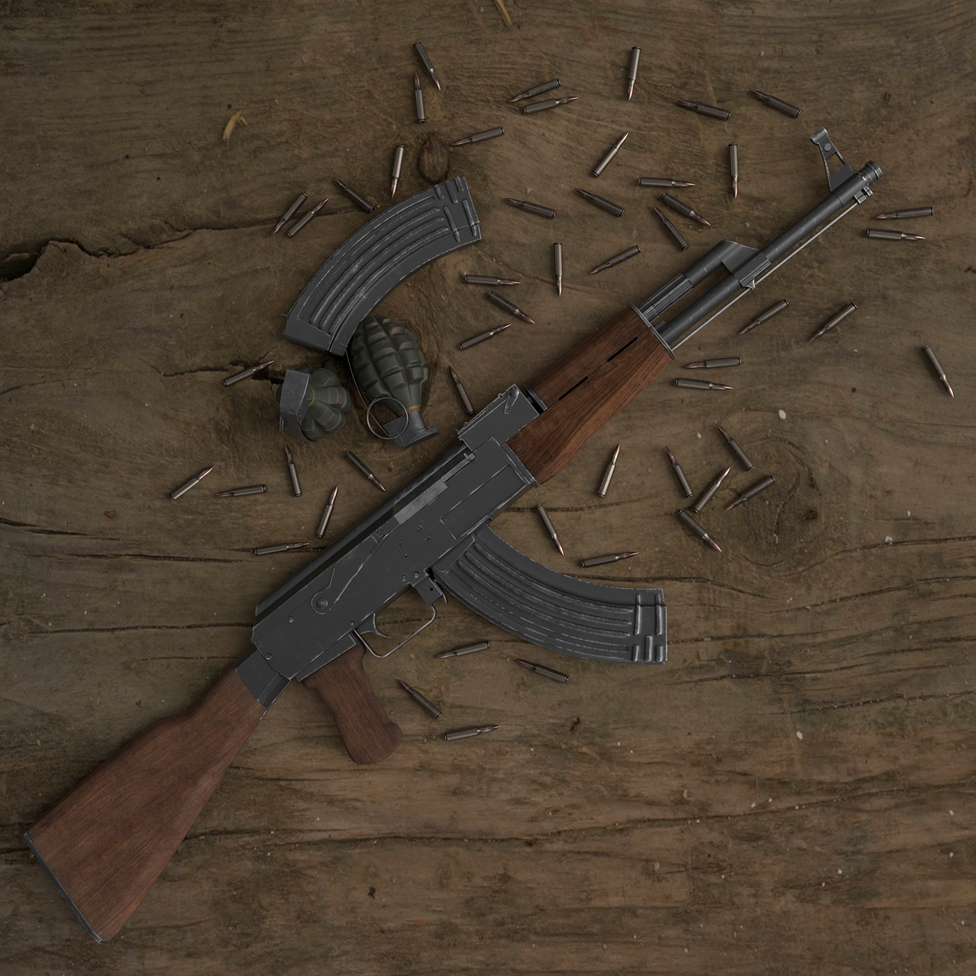 Gun Weapon 3D Maya 3d modeling game susbtance painter