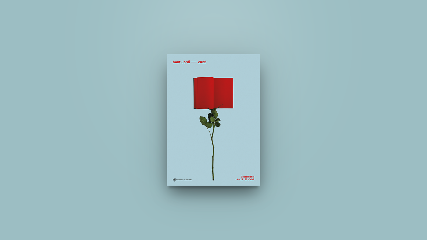 book brand identity campaign Campaña cartel libro poster rosa rose sant jordi