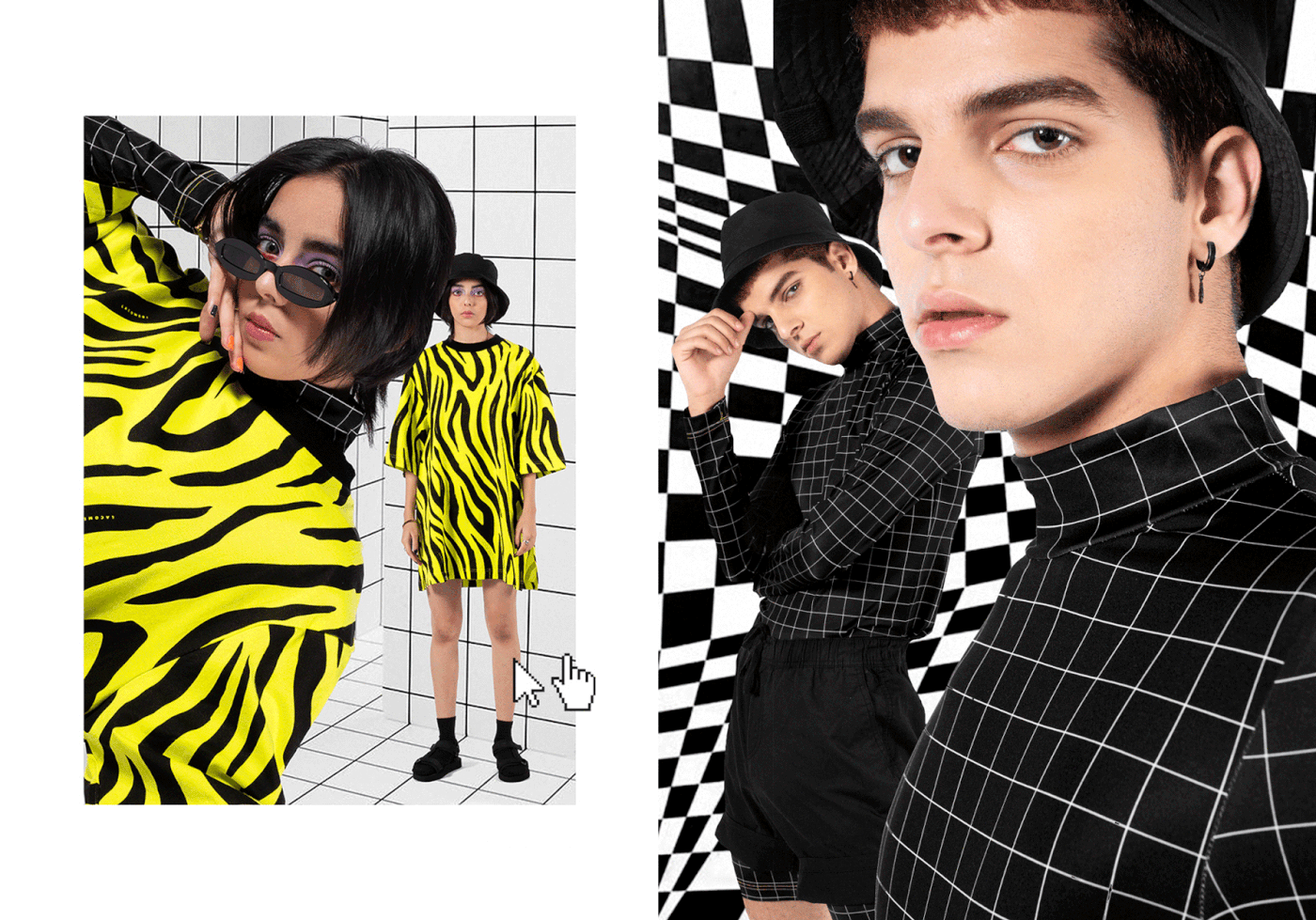 Lookbook Patterns fabricprint streetwear fashiondesign zebra grid checkered polo pantone