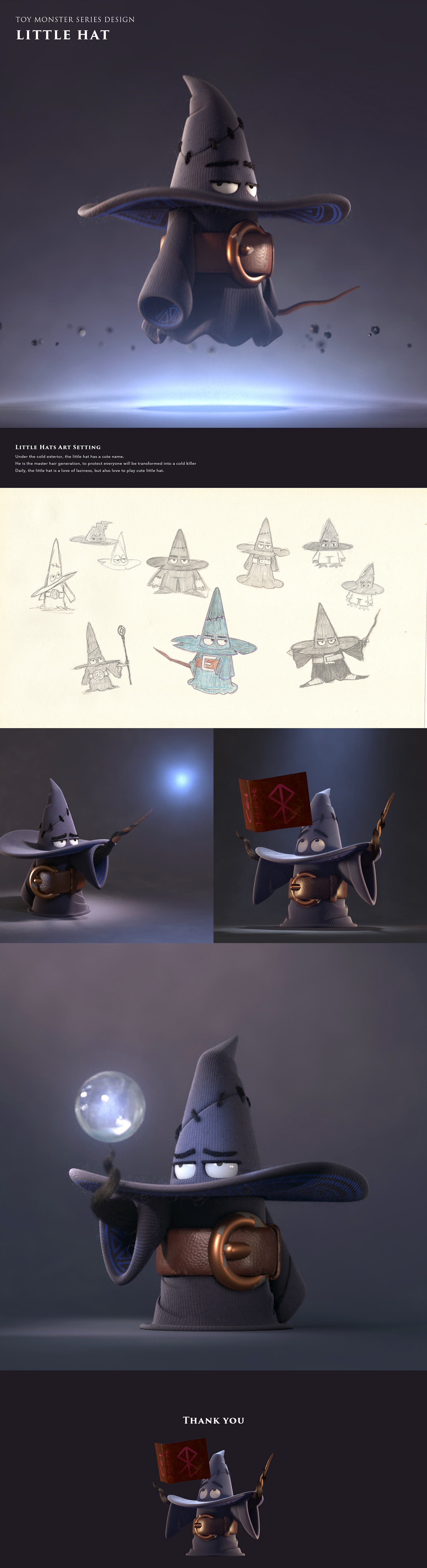 3D CG characte design magician Maya monster