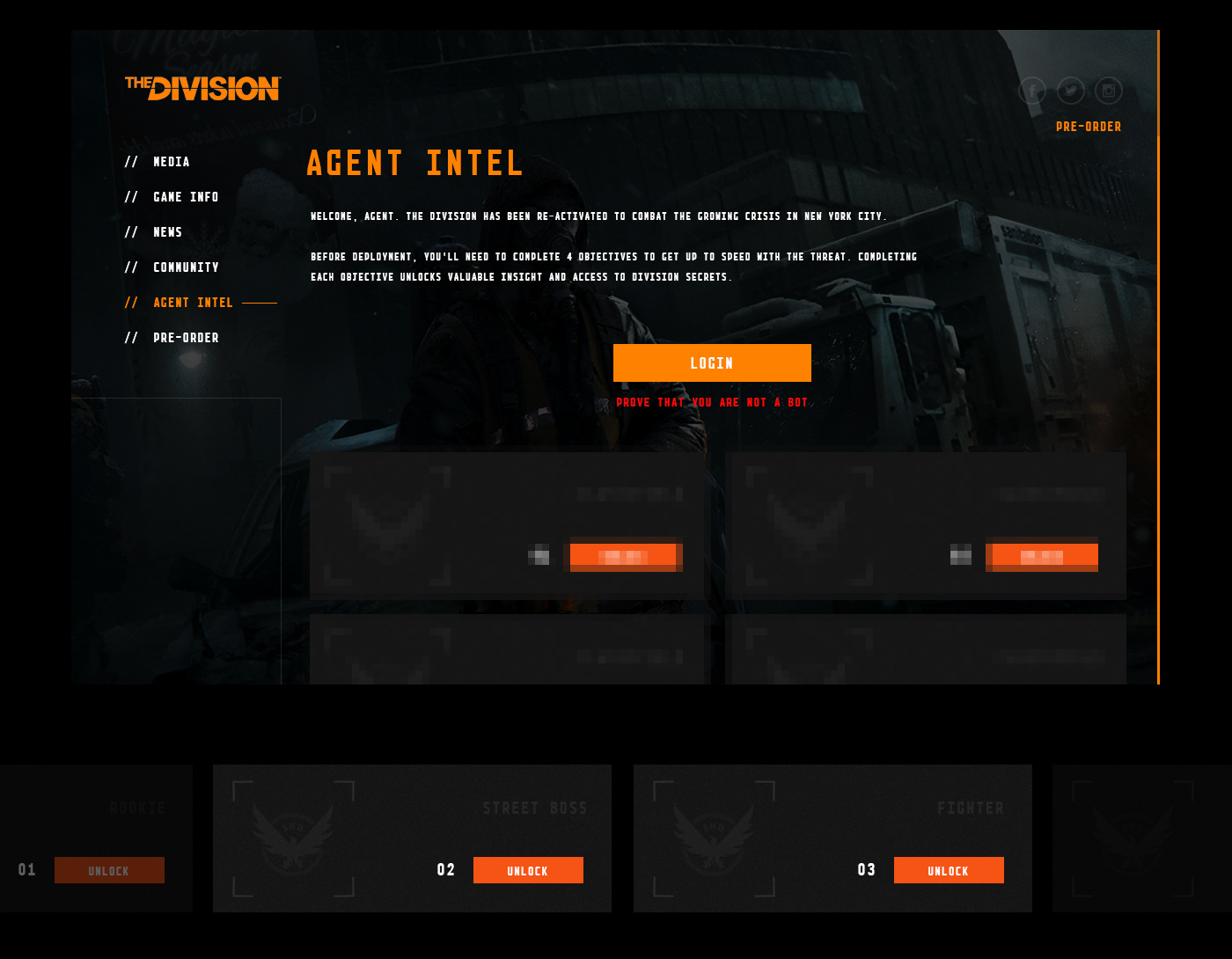 game divison playstation division Tom Clancy interactive Webdesign Layout inspire Sony ubisoft action Shooter Platform action game