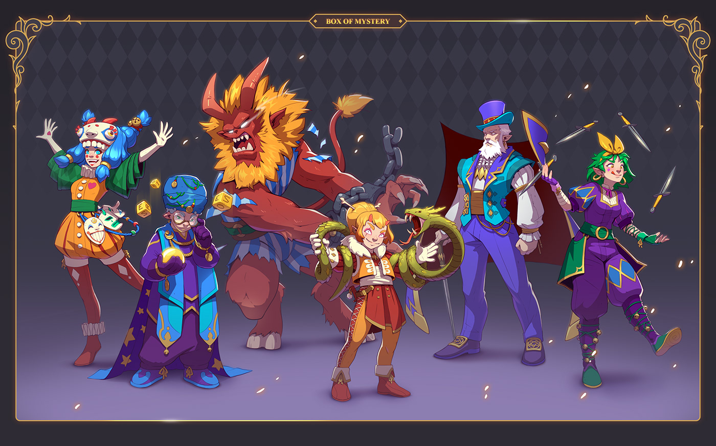 anatolich boxofmystery Brave challenge Character Circus design joyful leader mysterious