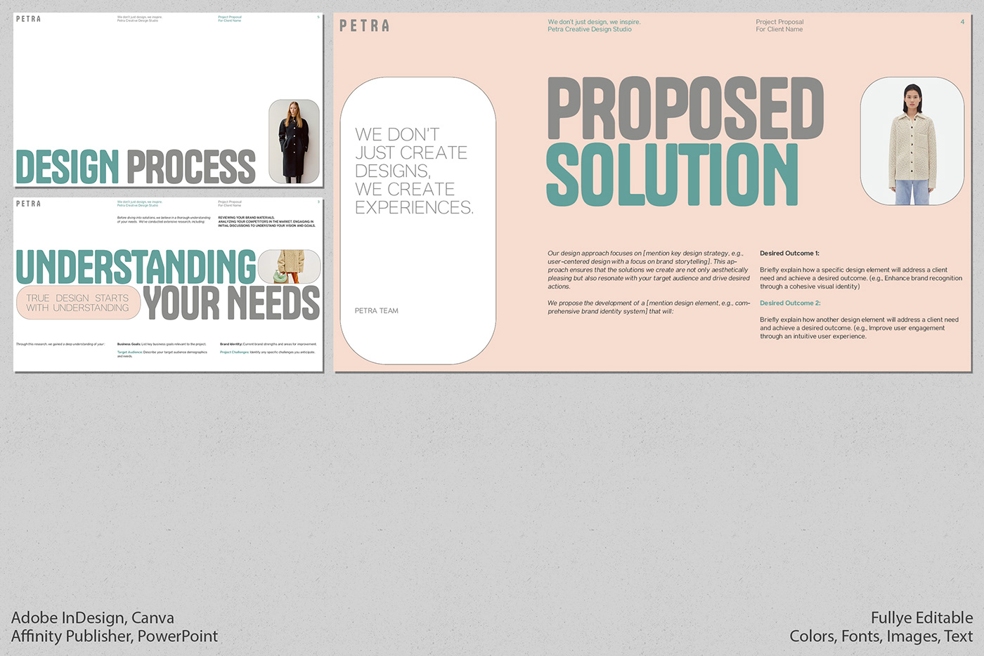 InDesign indesign template Affinity Publisher publisher project proposal brand proposal Business Proposal Powerpoint canva presentation