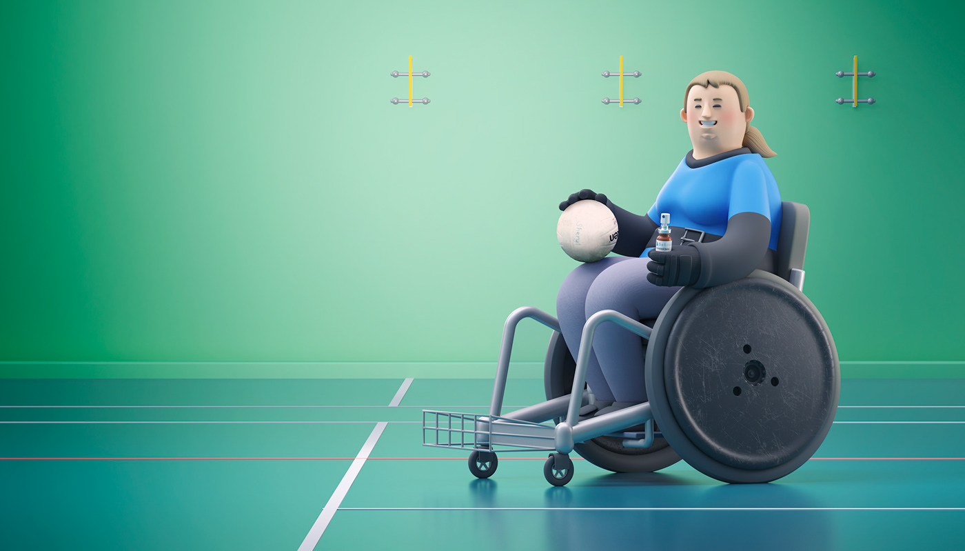 CGI Character design  cinema 4d ILLUSTRATION  maxon octane Render wheelchair