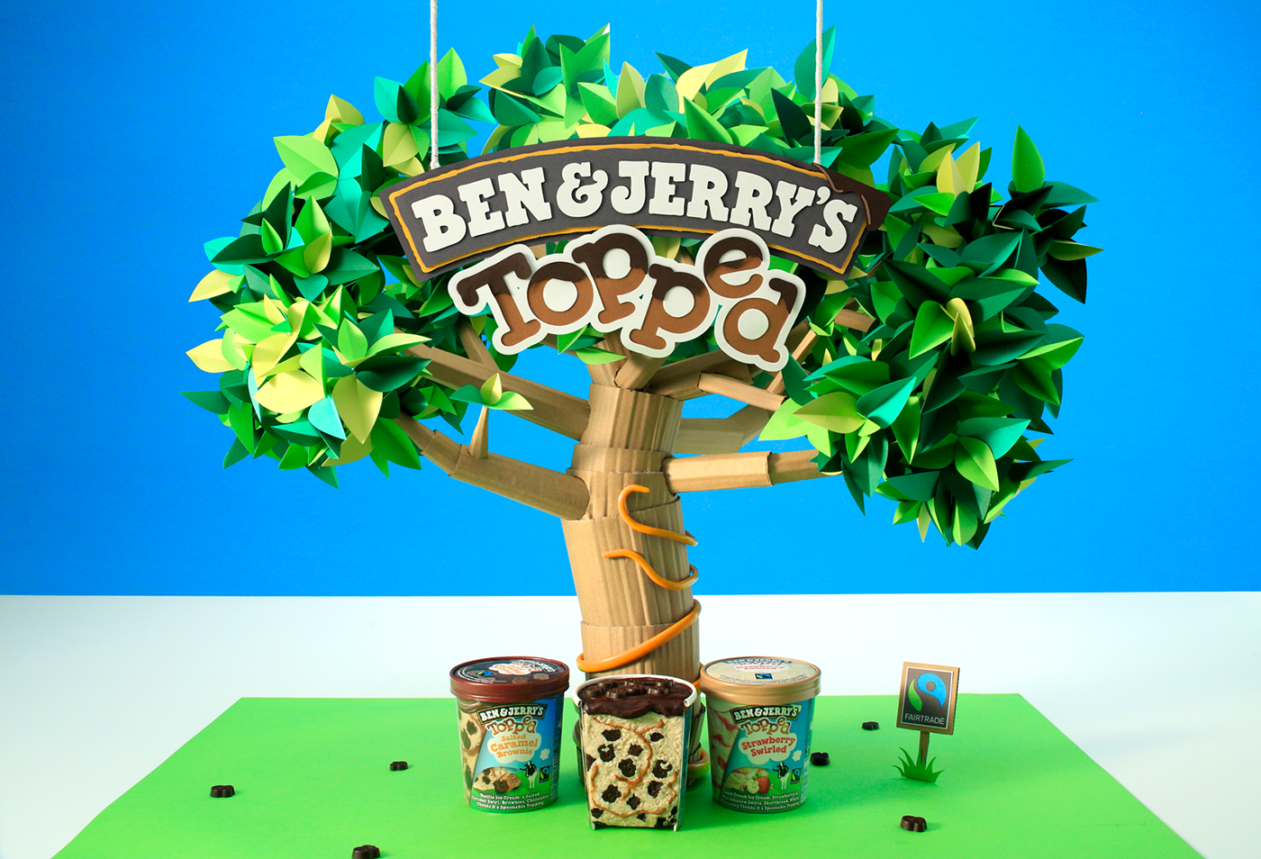 stop motion Ben & Jerry's topped paper animation ice cream