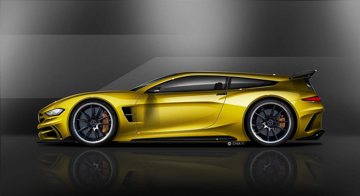 AMG Automotive design Benz car design concept design rendering shooting brake
