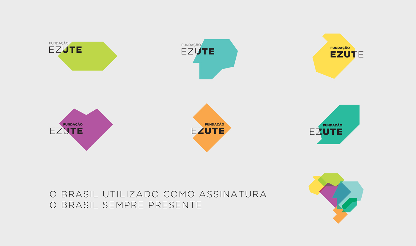 logo brand ezute colors Cambiante print Transparency Brasil Brazil Knownledge brain leaf heart eye
