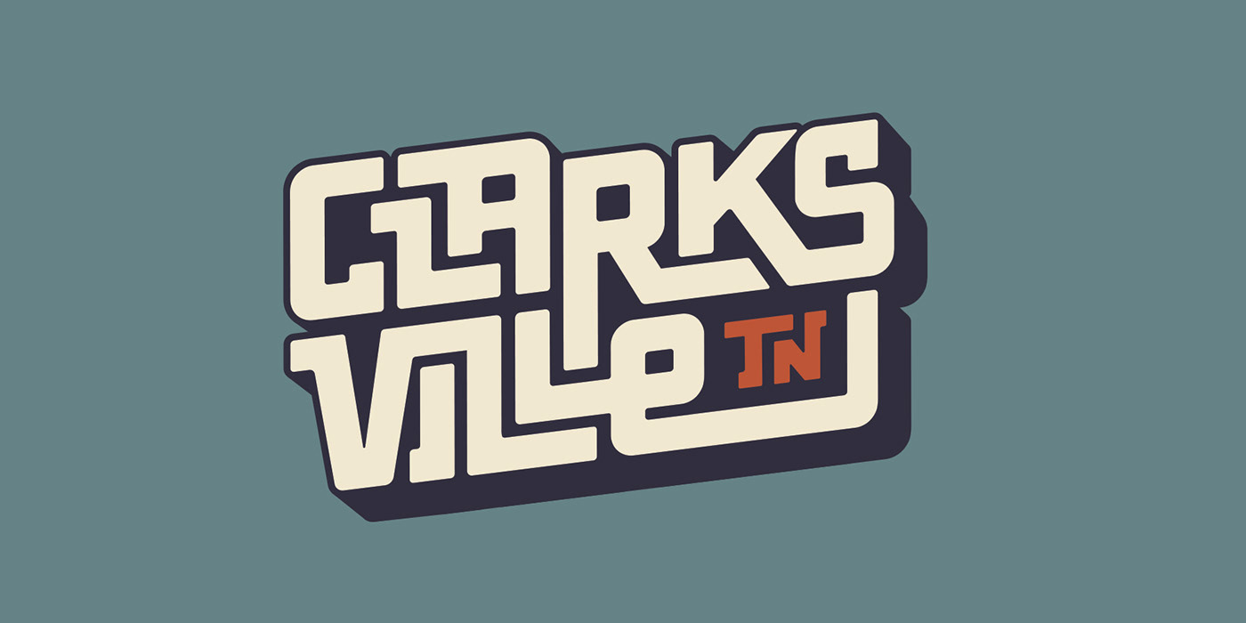 branding  clarksville logo Nashville stickers Tennessee typography   wordmark
