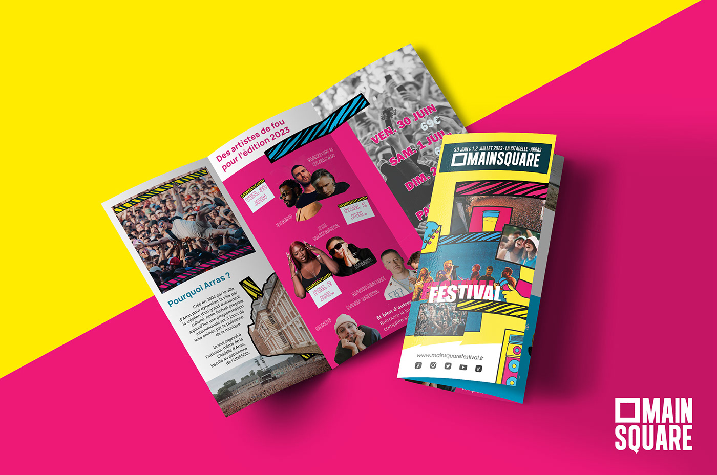 festival folder brochure print typography   Graphic Designer folder design Singer concert live music