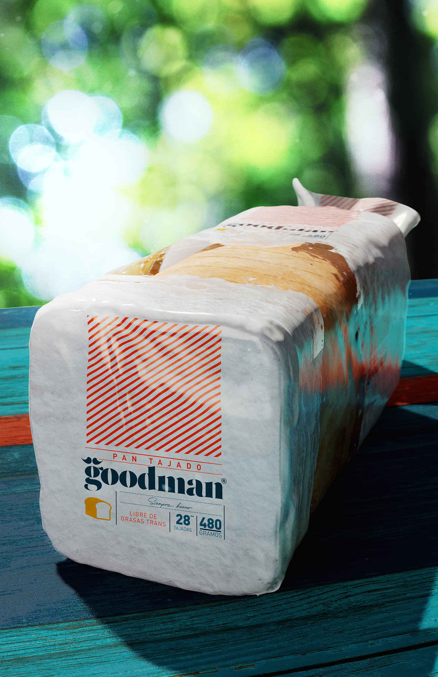3D imaging brand logo Packaging sliced bread