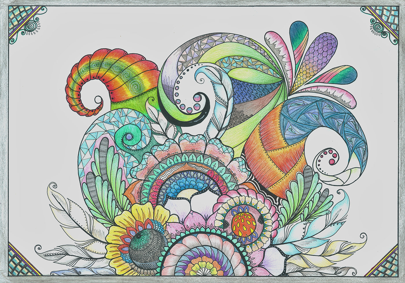 art artwork color doodle draw paint pattern pencil zenart  