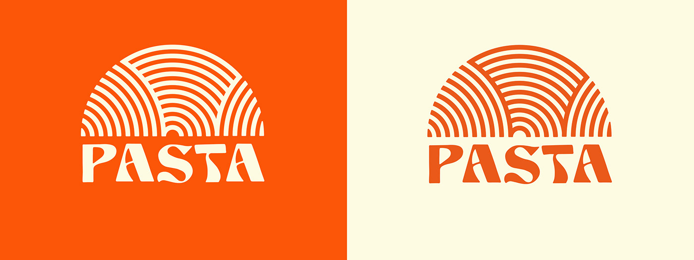 logo Pasta delivery app orange concept brand identity Packaging
