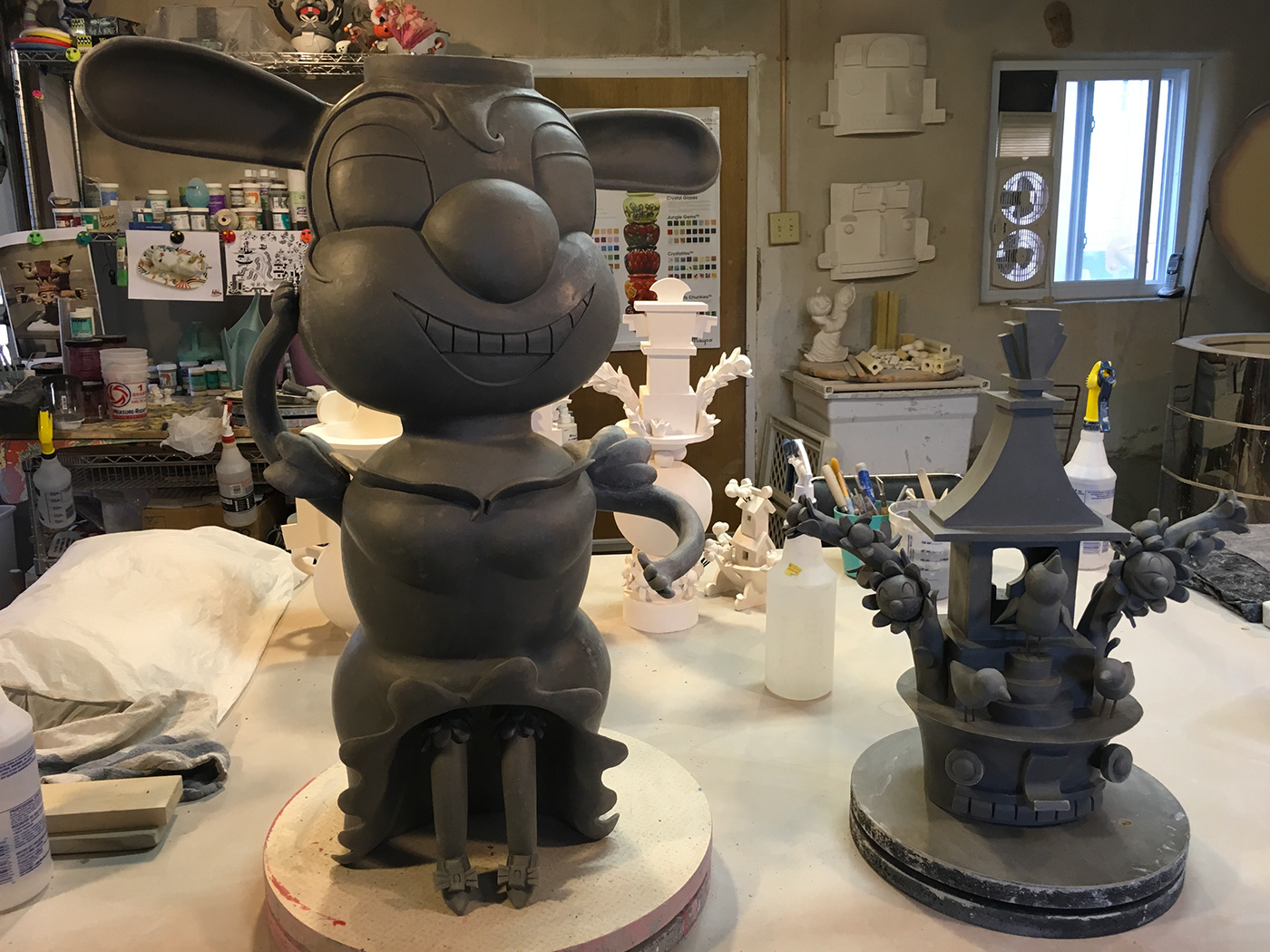 ceramic fine art sculpture Character bunnies Samba