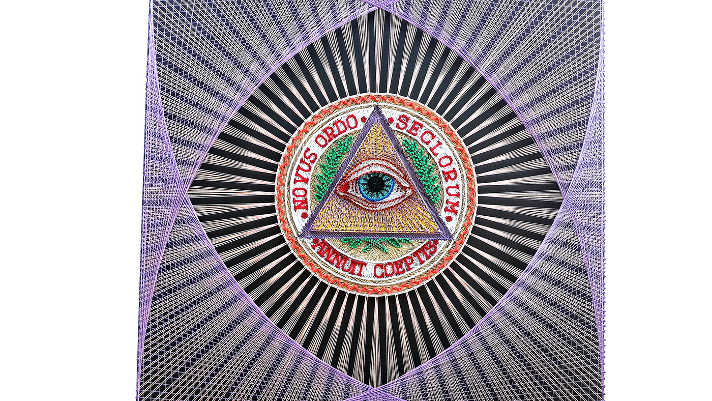 Art All Seeing Eye Compass and Square eye of providence freemason Masonic Wall Art Mystic Art novus ordo seclorum sacred geometry string art String Art Eye