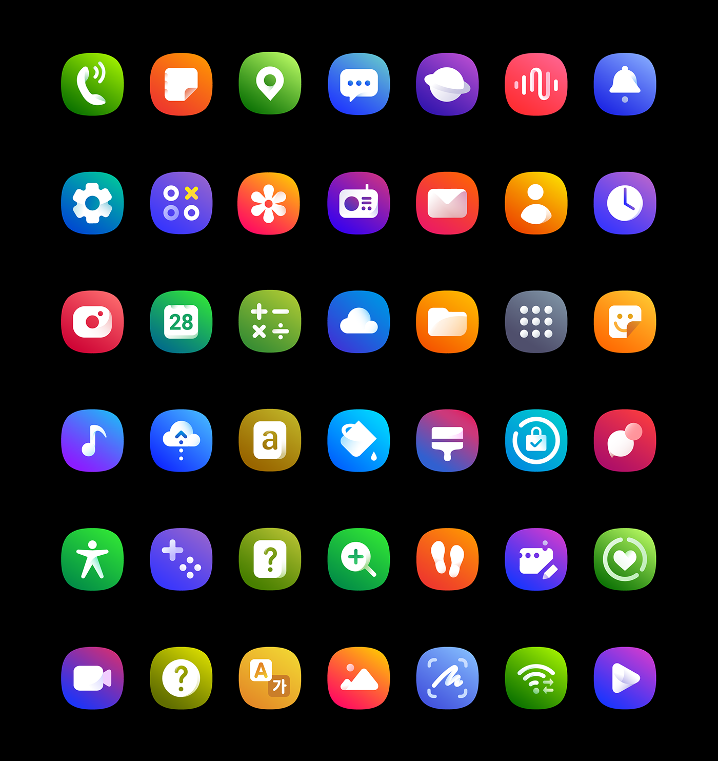 Samsung Icondesign gradient Unique soft chill colorful mseries galaxy Behance