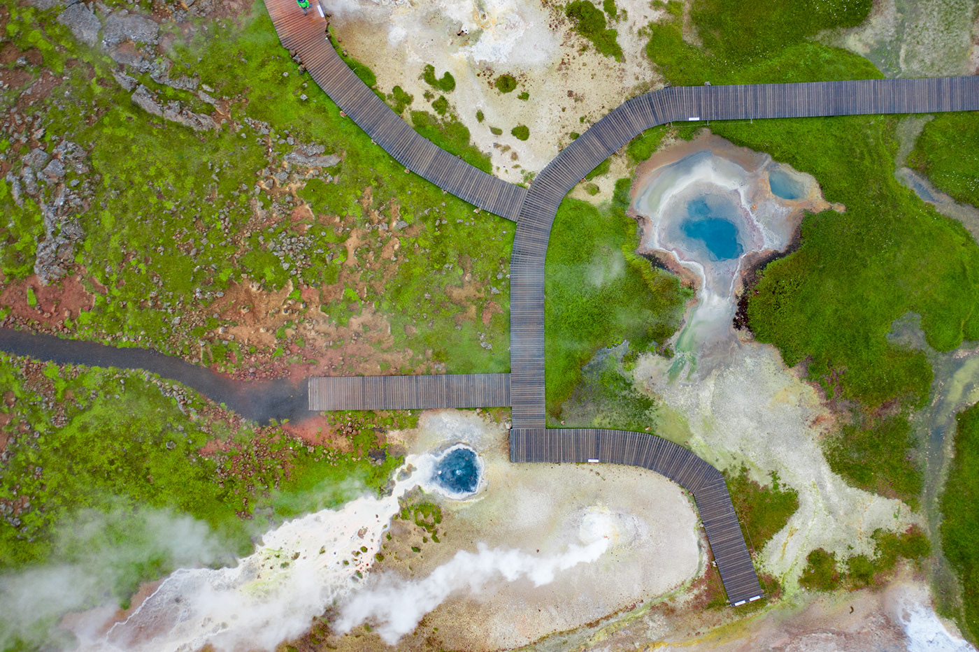 geothermal iceland top down drone Steam Pool