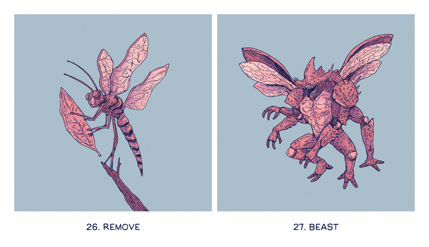 inktober inktober 2023 Insects bugs inktober2023 Halloween Character design  insect Nature spider
