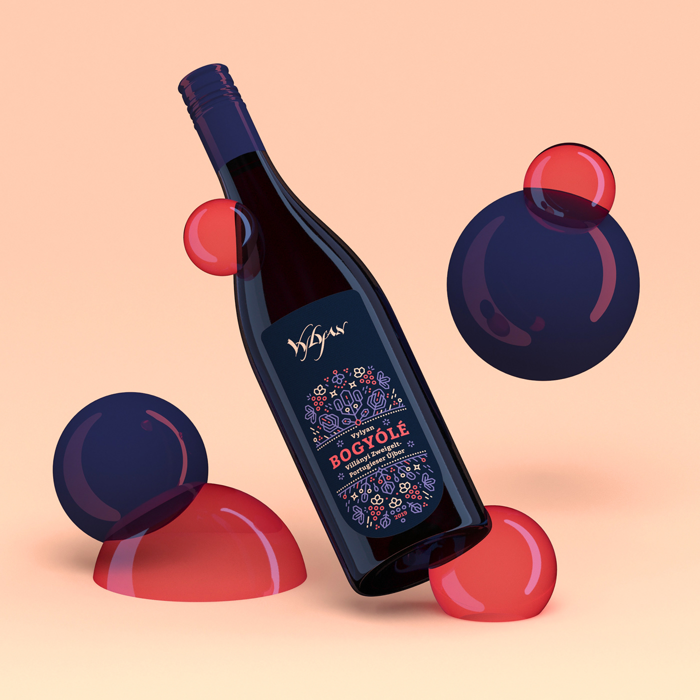 bogyólé Label label design monoline Packaging vylyan wine Wine Bottle wine label winery