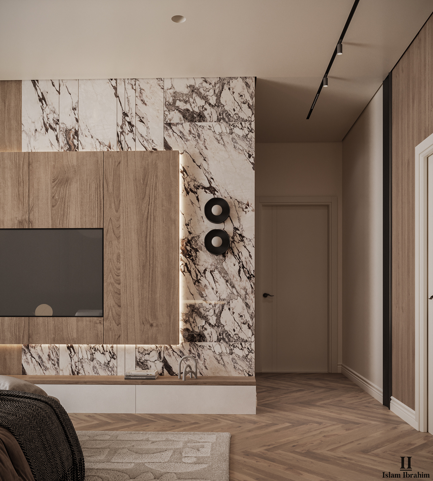 master bedroom bedroom interior design  design Render modern Interior architecture 3ds max visualization