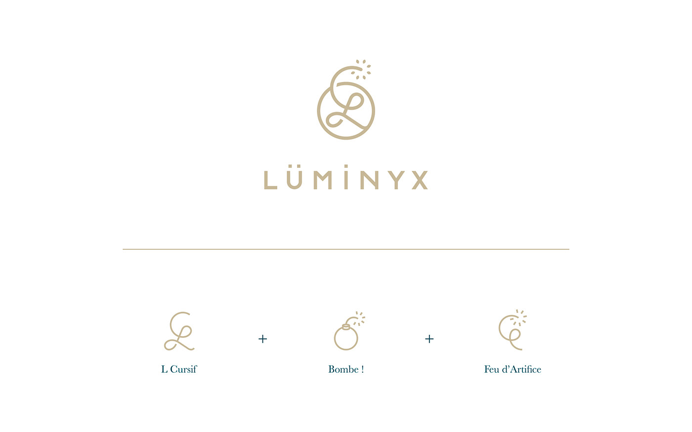 Explanation of the Luminyx logo concept representing a bomb and a cursive L