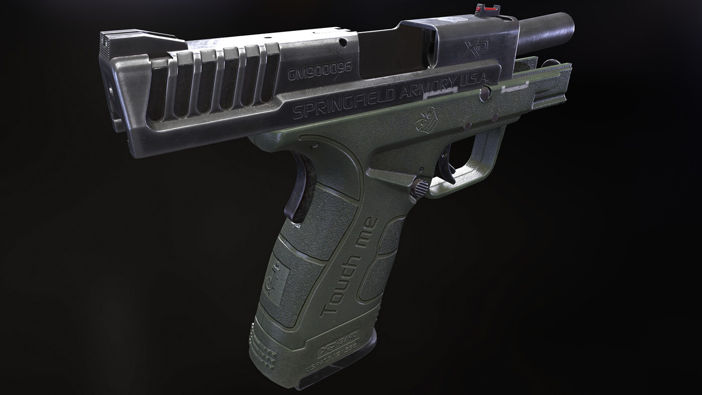 Military pistol Bullet glock tactical Gun Weapon 3D clip Bullets