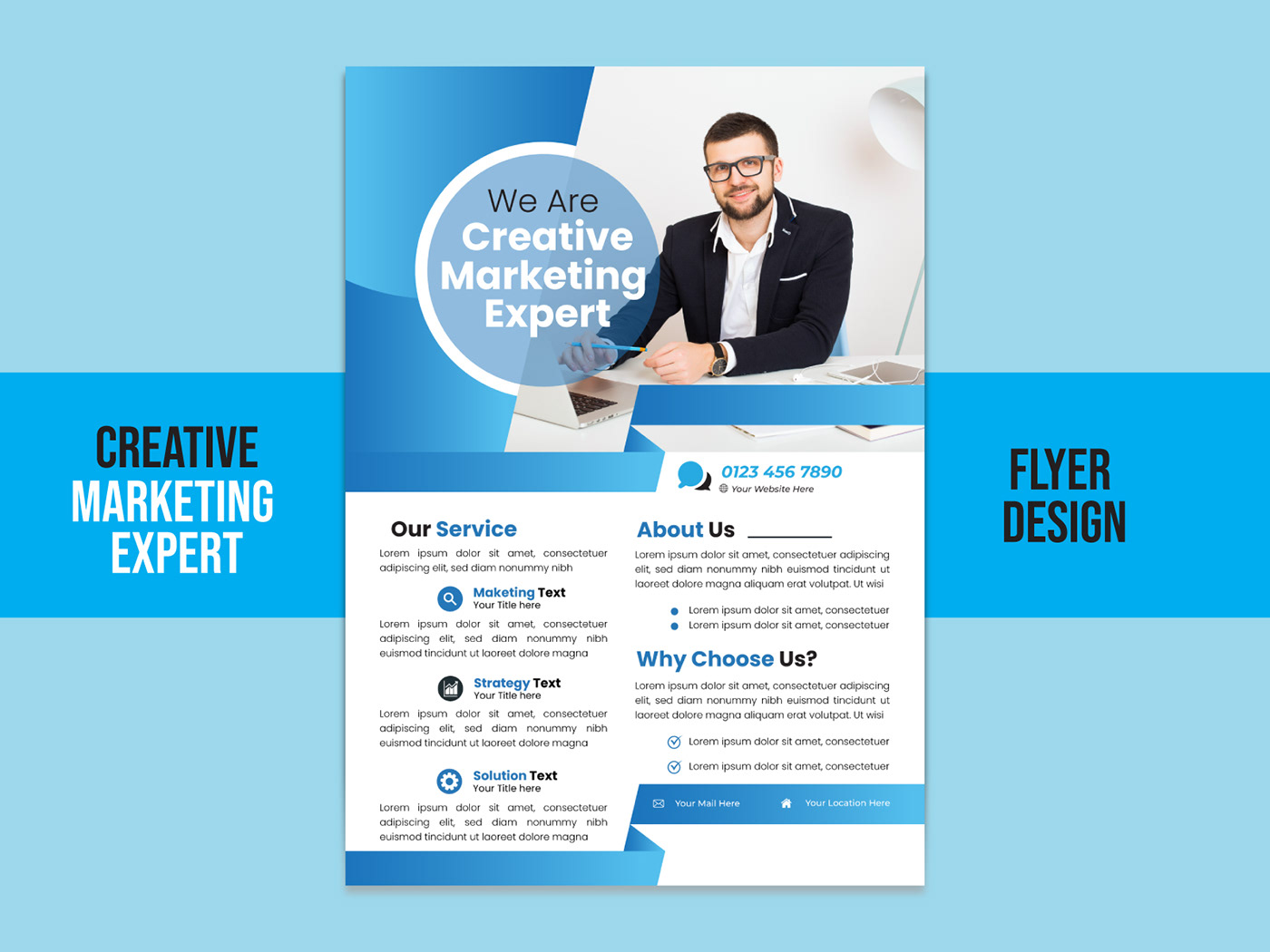 template marketing   Graphic Designer adobe illustrator Creative Design flyer expert business corporate