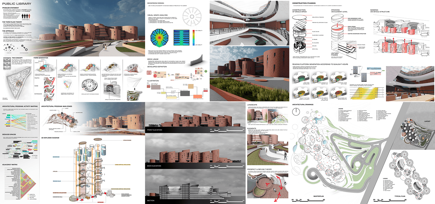 architecture brick building community center concept delab design graduation project library public spaces
