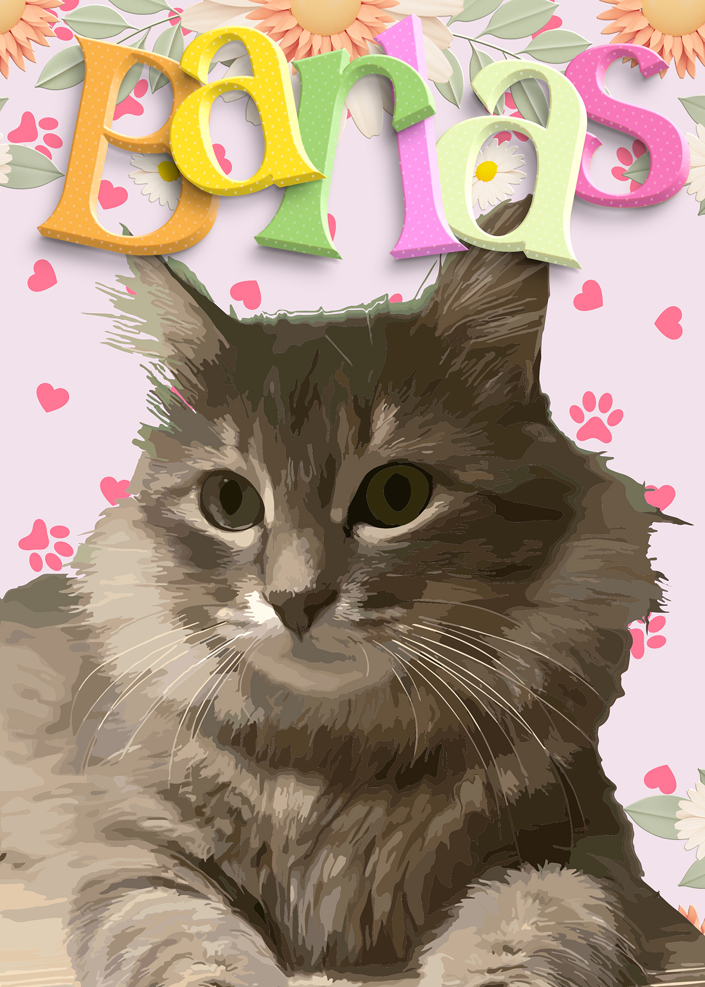 Cat Photodesign poster posterdesign photoshop Drawing  artwork Digital Art  ILLUSTRATION  giftdesign