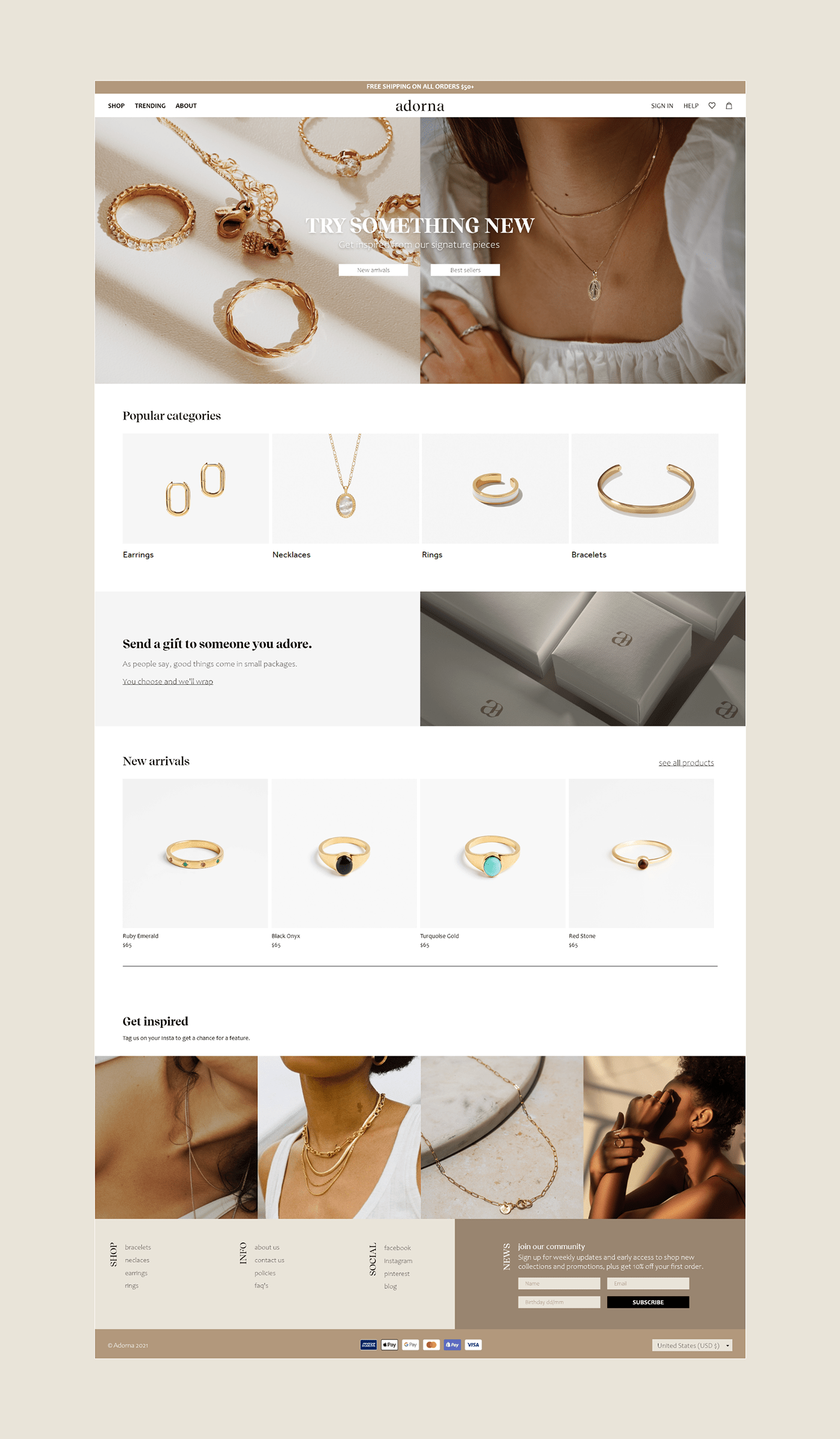 brand identity branding  Jewellery jewelry landing page luxury Packaging UI/UX Web Design  Website