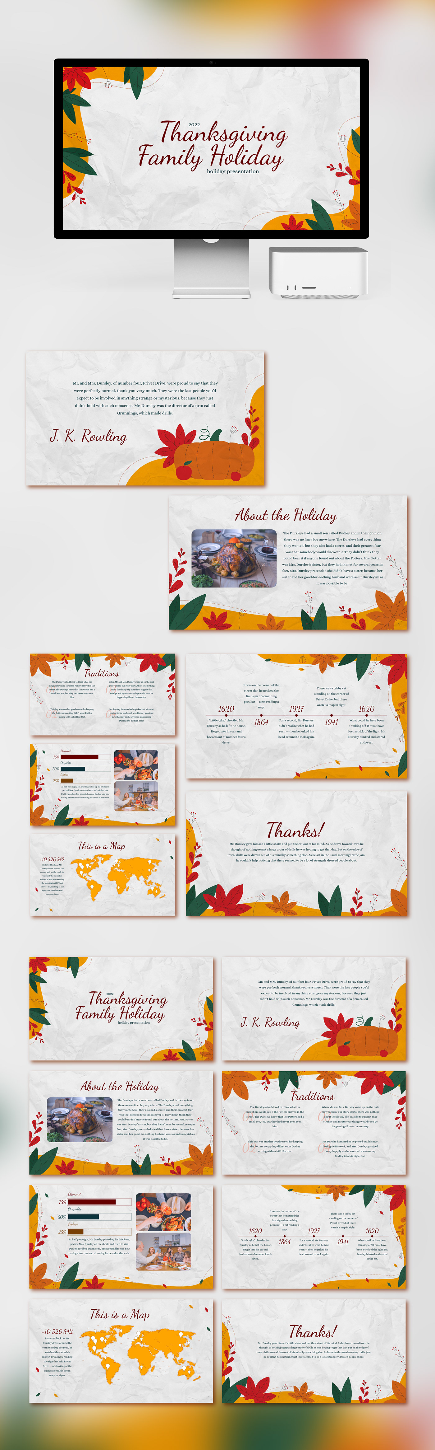 free google Google Slides Holiday pitch deck presentation presentation design slides thanksgiving thanksgiving day