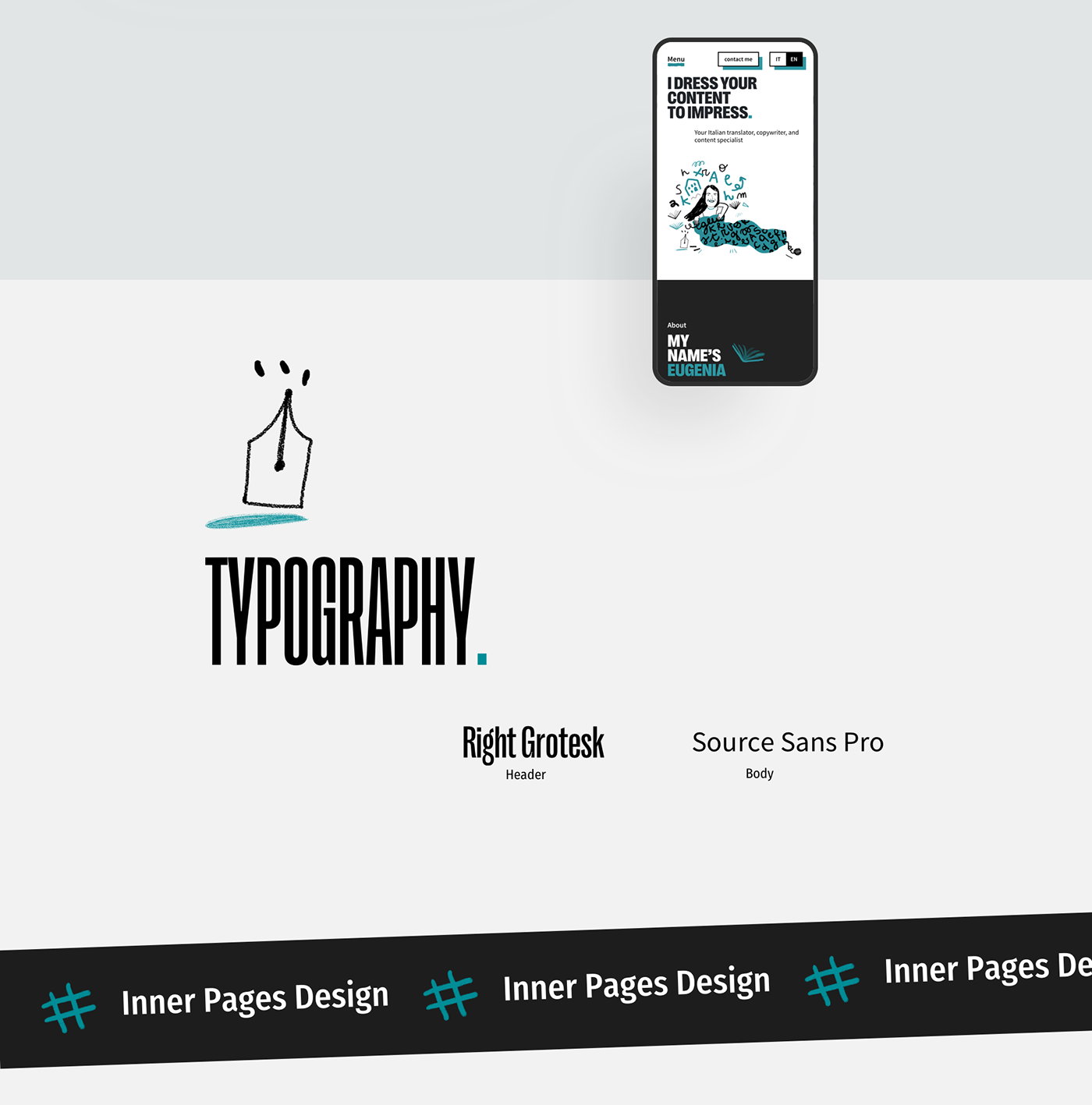 design illustrations minimal portfolio Progetto web translator typography   Web Web Design  Website