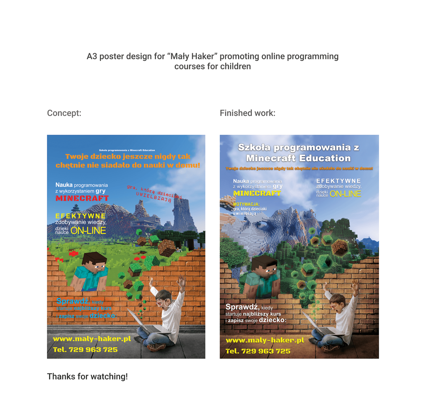 poster a3 photoshop minecraft course child Big Format photo editing CMYK