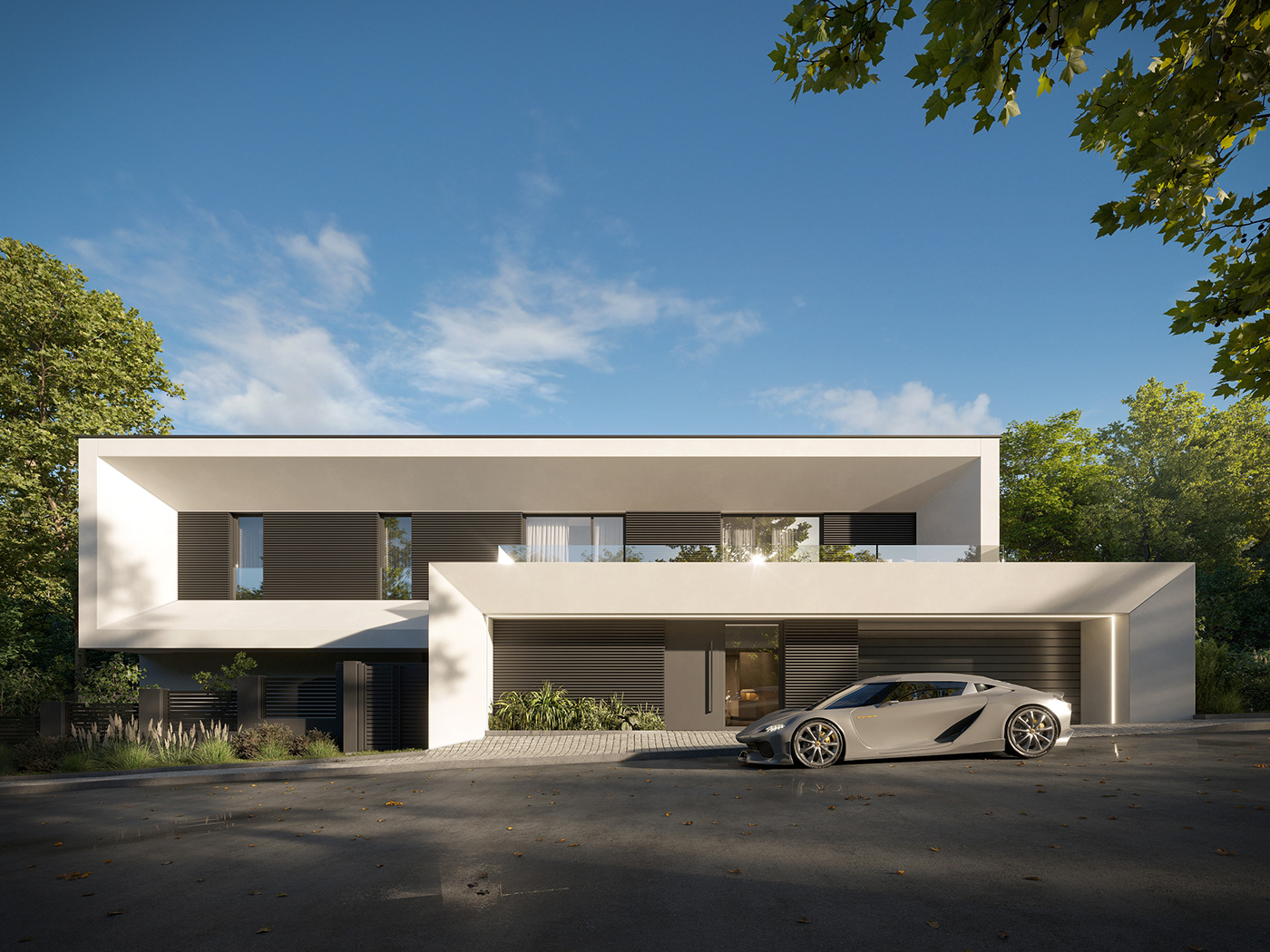 exterior architecture 3D visualization archviz Render 3ds max corona photoshop Villa