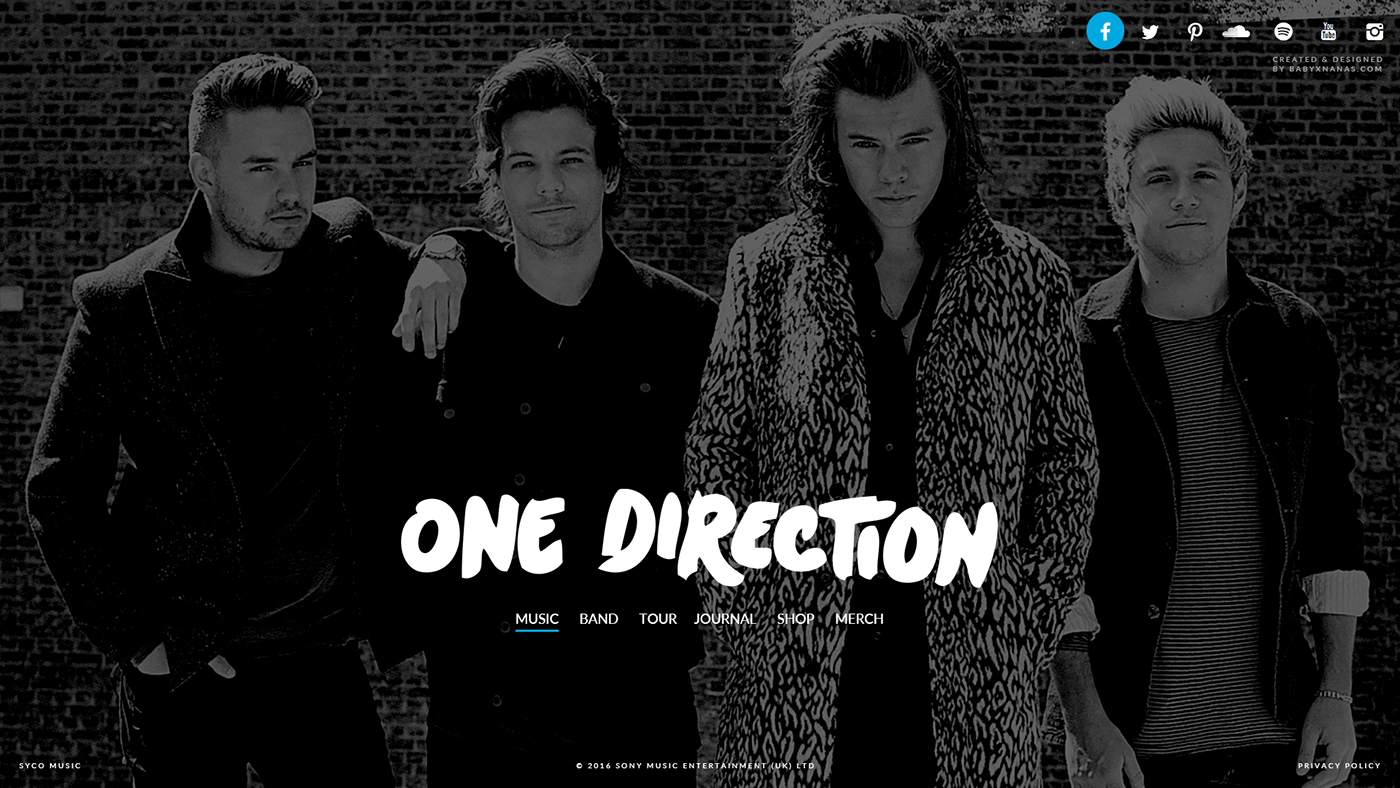 one direction Web Design  graphic design  redesign liam payne harry styles niall horan louis tomlinson