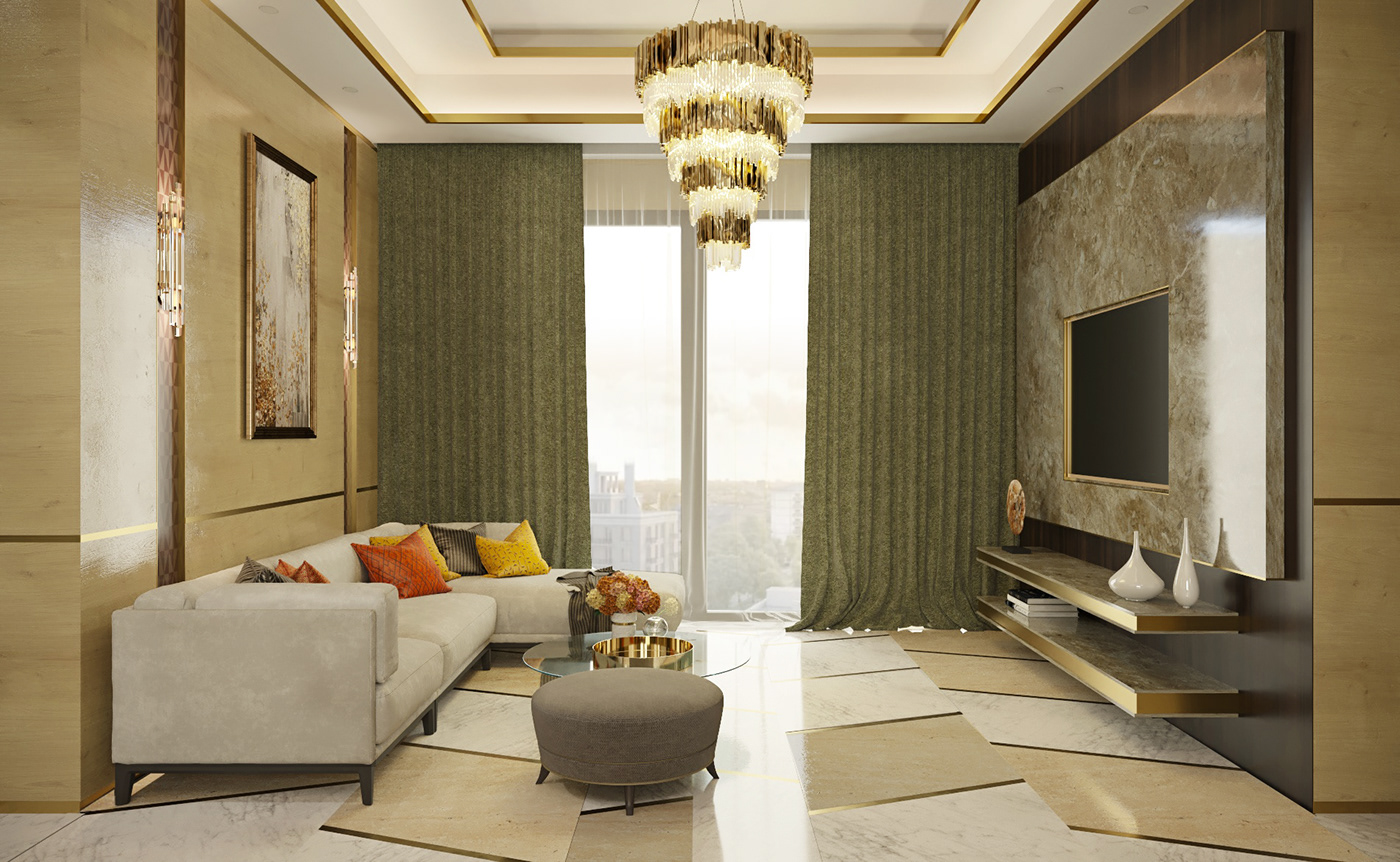 interior design  Interior bedroom room lounge bed furniture Marble brass gold