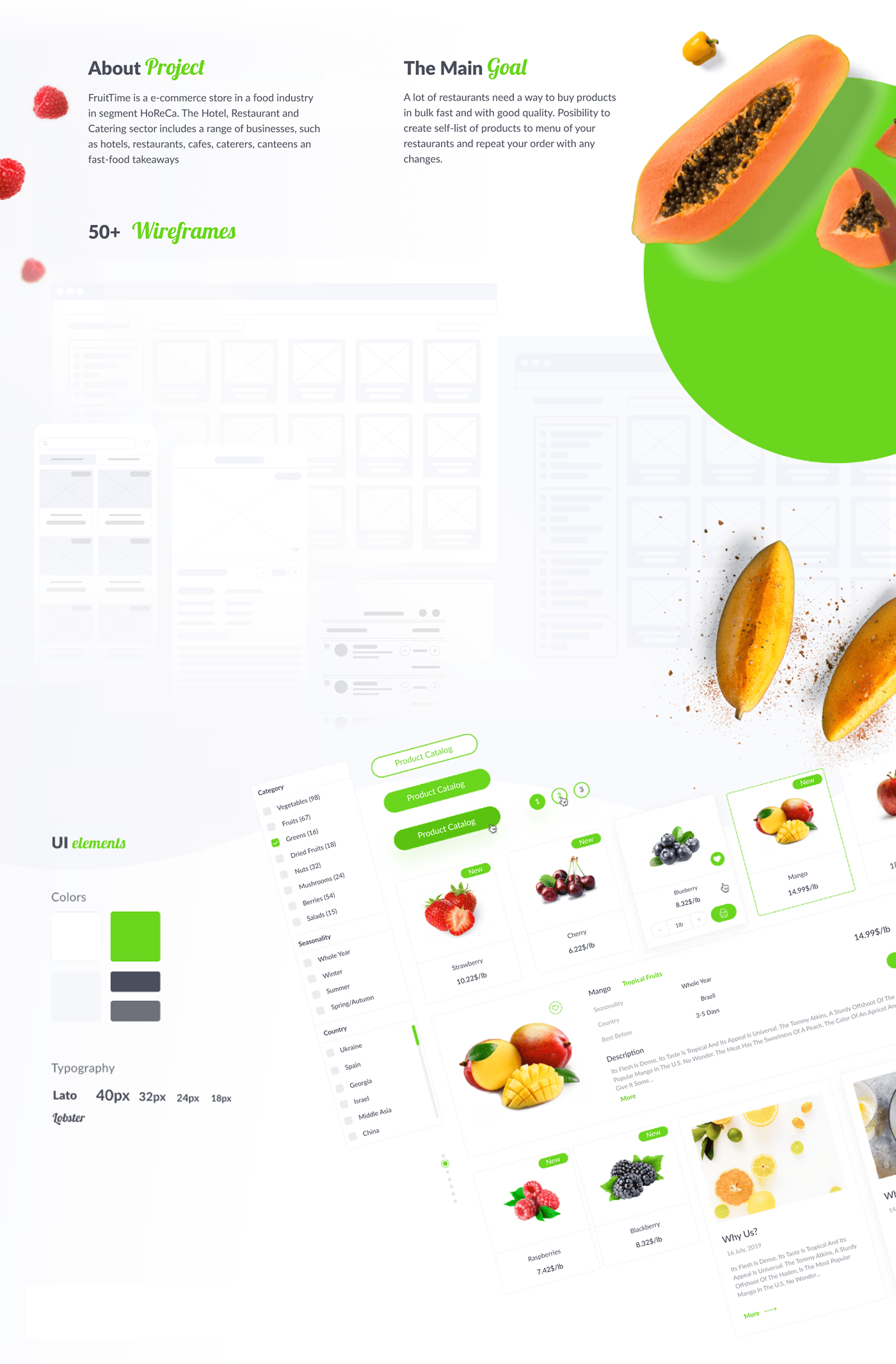 UI/UX Figma design desktop app UI Food  e-commerce xD ux