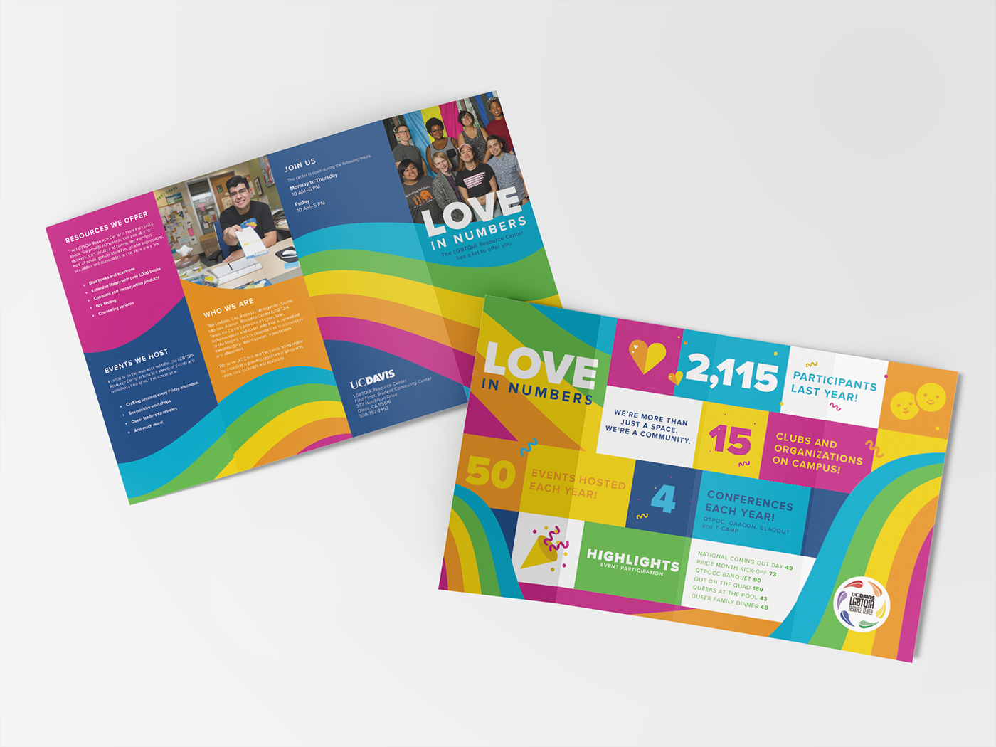 LGBTQIA brochure infographic ILLUSTRATION  colorful bold uc davis