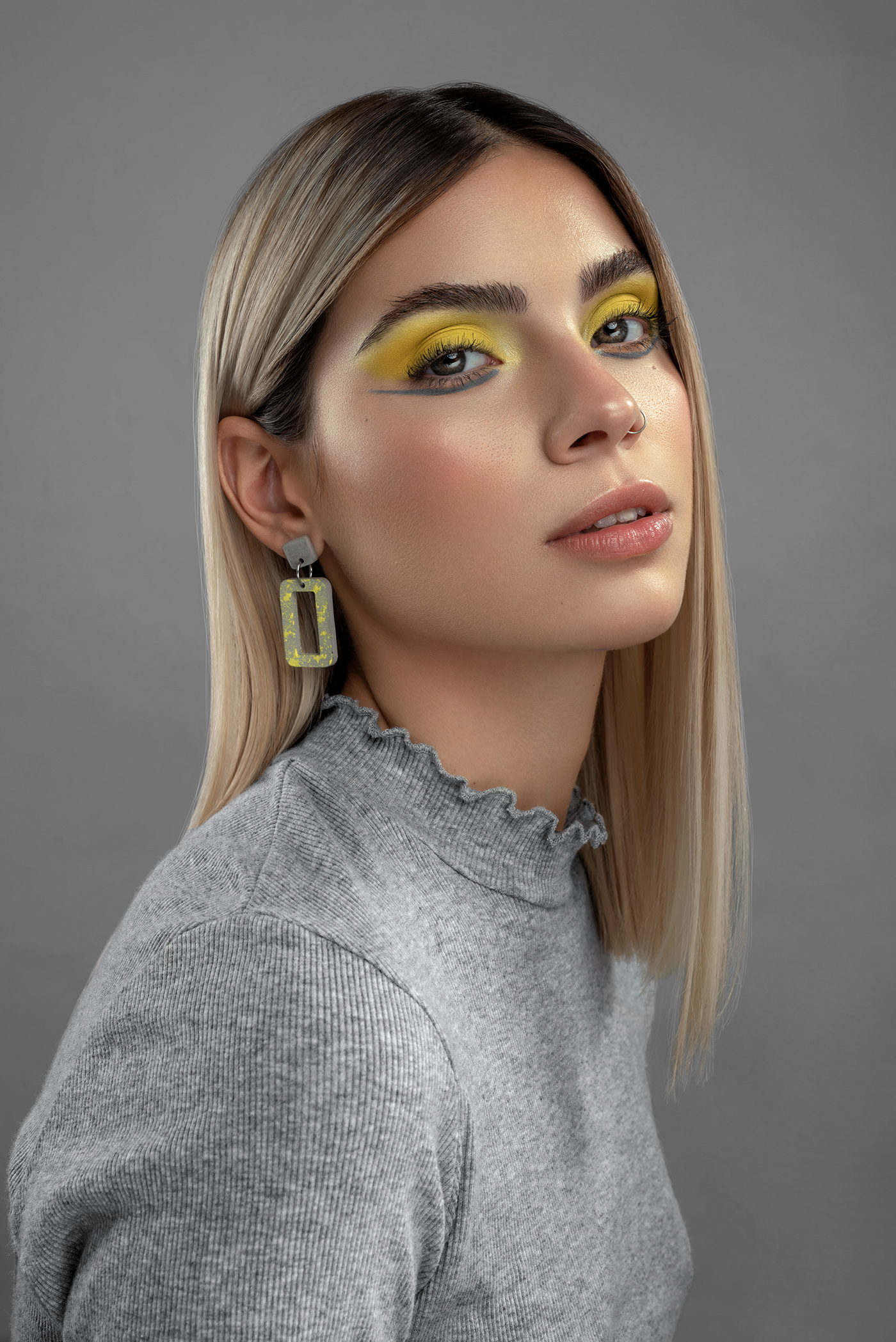 accesories beauty Fashion  glow grey makeup pantone2021 Photography  retouch yellow