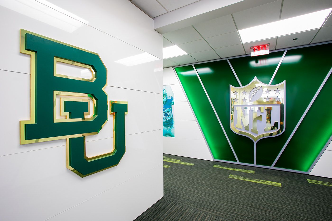 baylor university bears football facility renovation environmental graphics Experiential design graphic design  sports design