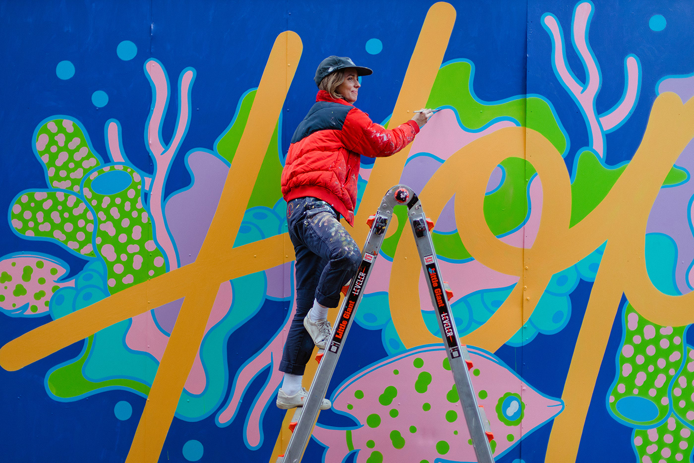 Colourful  environment large scale lettering Melbourne Mural Mural Painting